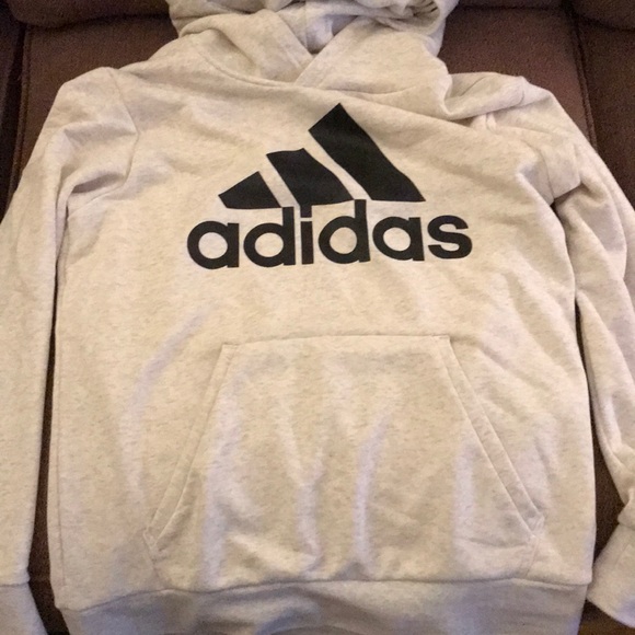 cream colored adidas hoodie
